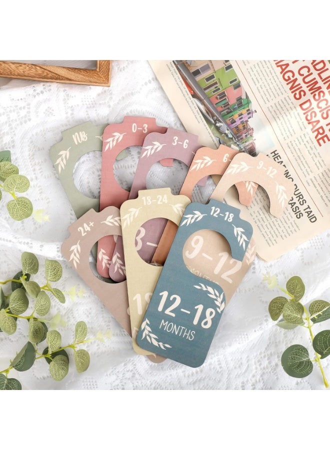 jaexest Wooden Baby Closet Dividers for Clothes Organizer – Colorful Nursery Decor Size Hangers with Double Sided Age Labels for New Mom Dad Parents 8pcs - Image 3